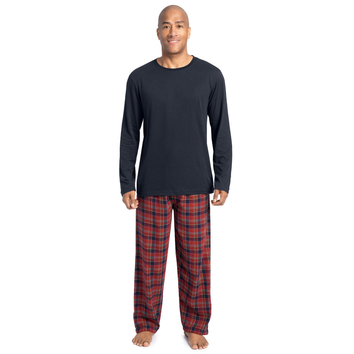Fruit of the Loom Men's Jersey Knit Top and Flannel Pant Pajama Sleep Set
