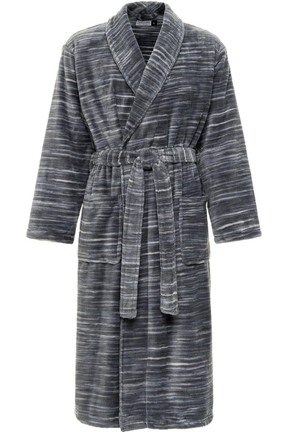 Men's Long Sleeve Lightweight Fleece Robe with Pockets, Bathrobe