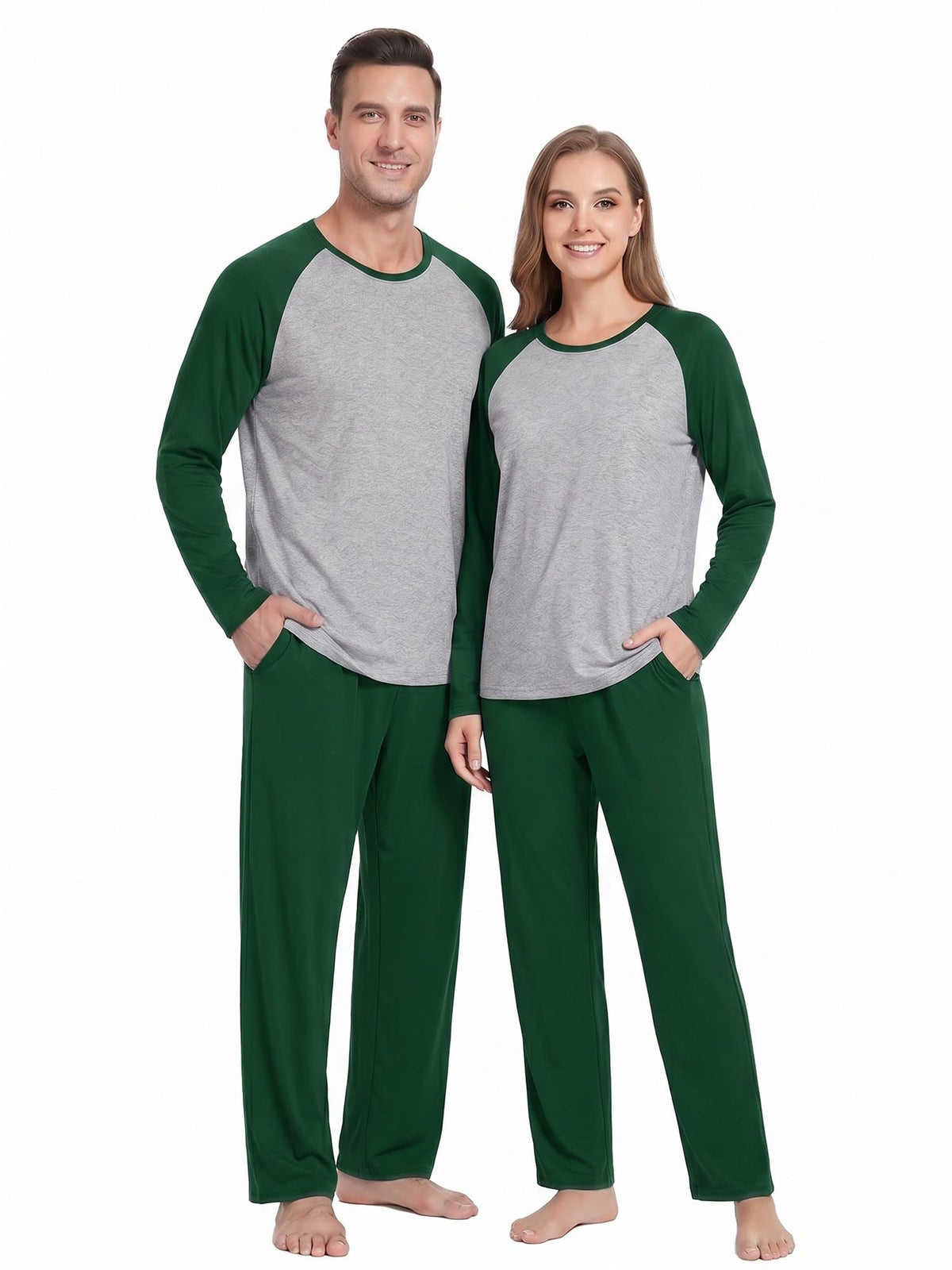 PrinStory Men's Pajama Sets Loungewear Sleepwear Pjs Lightweight Long Sleeve Shirts and Bottoms Soft Comfy Sleep Sets S-4XL