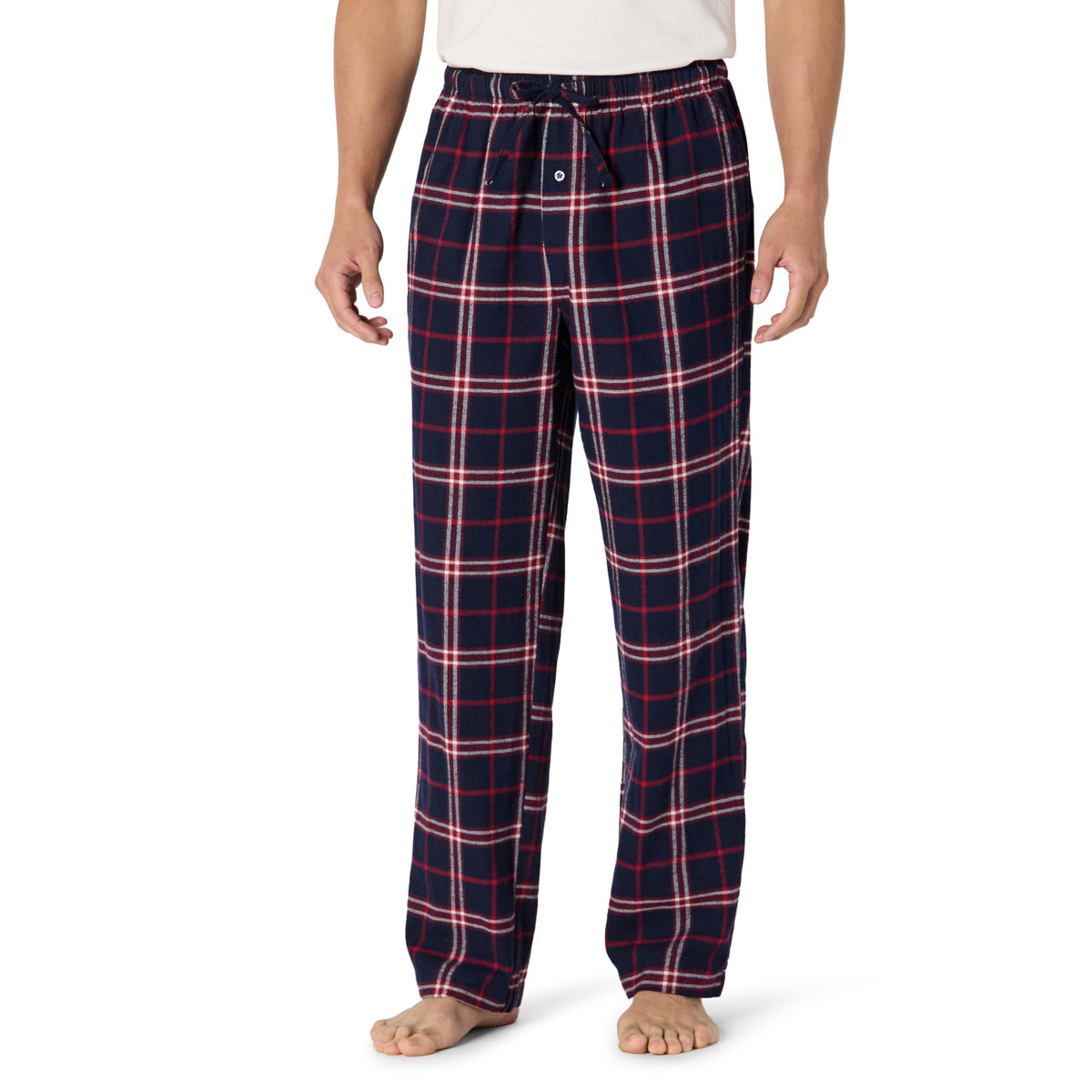 Amazon Essentials Men's 100% Cotton Flannel Sleep Pant, Relaxed Fit Lounge Pants with Elastic Waist and Drawstring