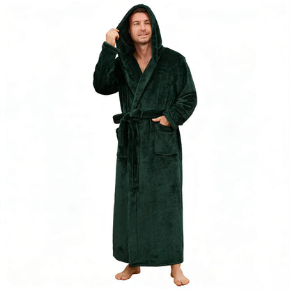 U2SKIIN Mens Robe with Hood, Full Length Thick Plush Big & Tall Bathrobe