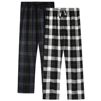BAMBOO COOL Men's Pajama Bottoms Plaid Pajamas Pants Soft Lounge Woven Pj