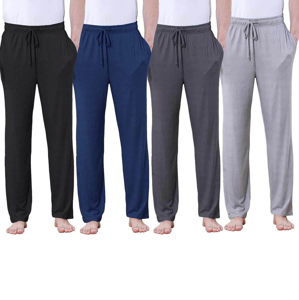 DITOK Men's Lightweight Pajama Pants Soft Lounge Sleep Joggers Adjustable Drawstring & Pockets All-Season Sleepwear