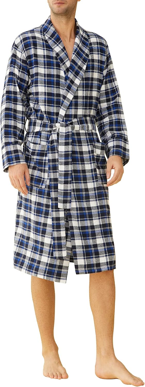 Latuza Men's Cotton Flannel Robe