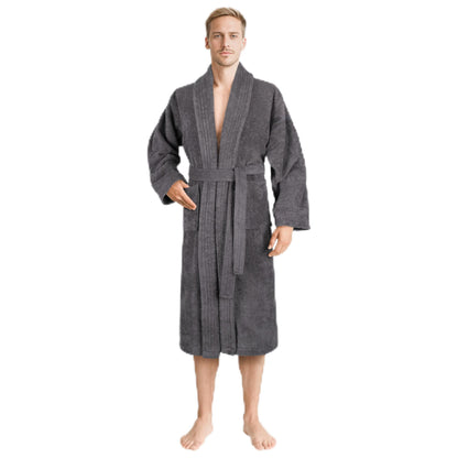 American Soft Linen Men’s 100% Cotton Terry Bathrobe – Soft, Absorbent, Quick Dry Turkish Robe for Men