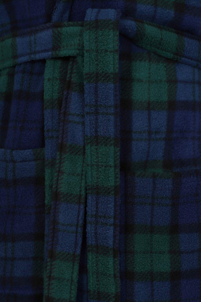 John Christian Men's Fleece Robe, Scottish Black Watch Tartan