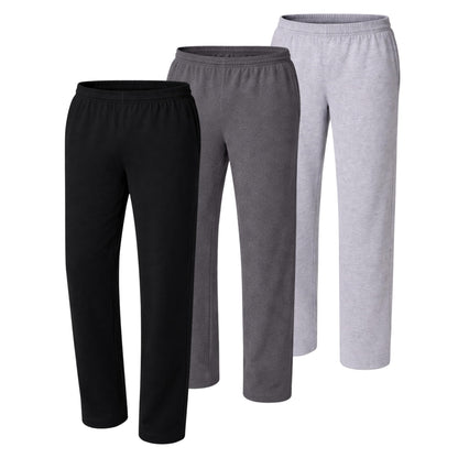 Hanes Men's Sweatpants Pack - 3-Pack - Essentials Midweight Cotton Jersey Lounge Pants - Open Bottom - Pockets - 32"