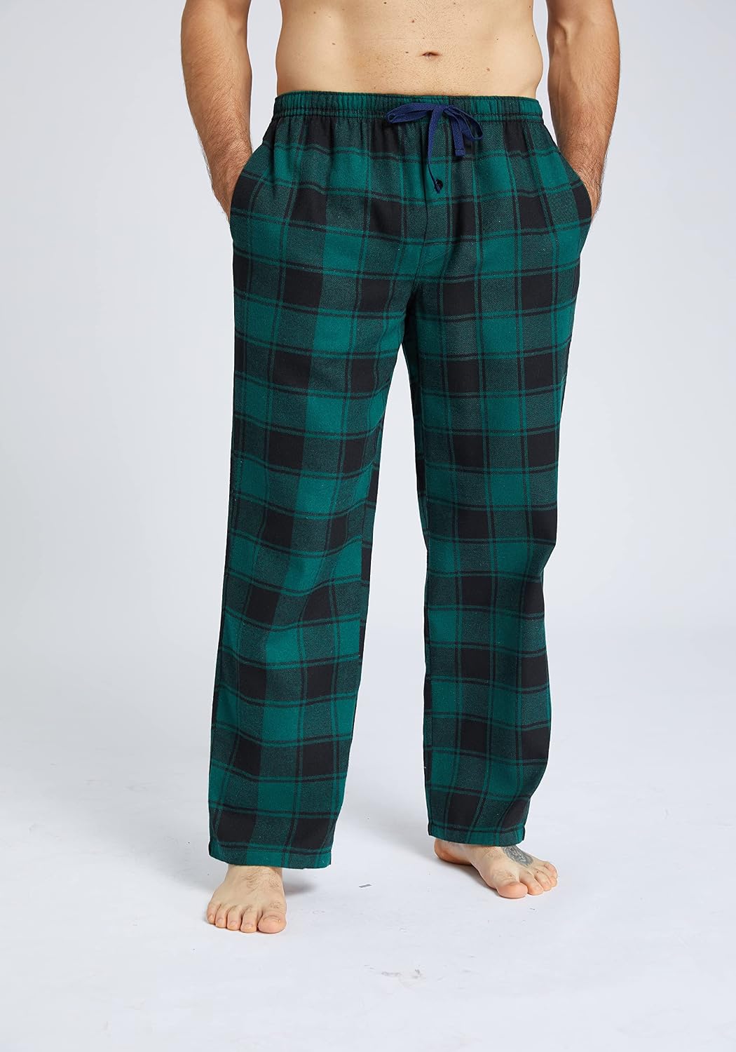 JupiterSecret Mens Pajama Pants Set Flannel Cotton Sleep & Lounge Pants 3 Pack, PJ Bottoms with Pockets and Button Fly