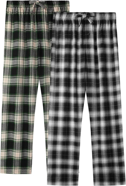BAMBOO COOL Men's Pajama Bottoms Plaid Pajamas Pants Soft Lounge Woven Pj