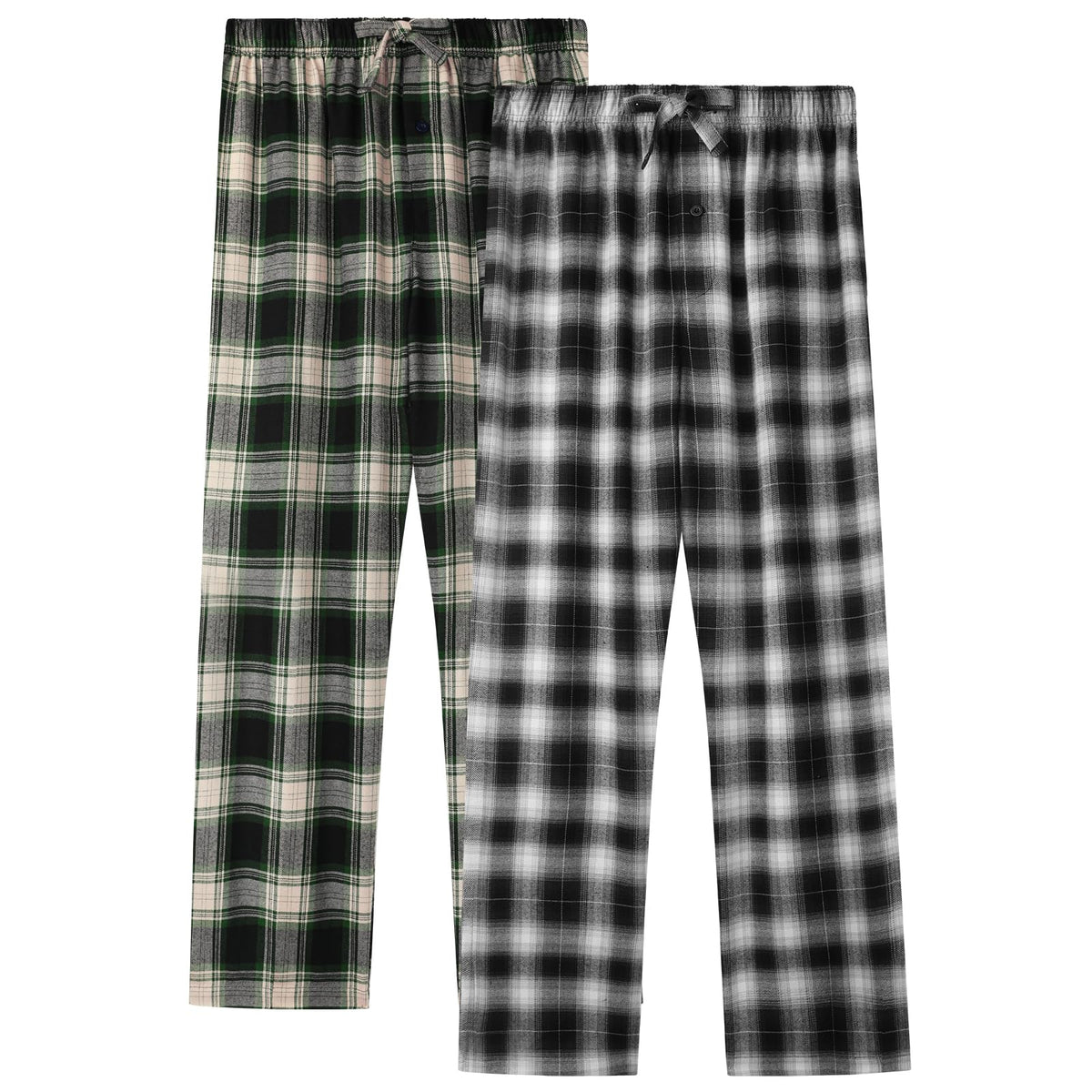 BAMBOO COOL Men's Pajama Bottoms Plaid Pajamas Pants Soft Lounge Woven Pj