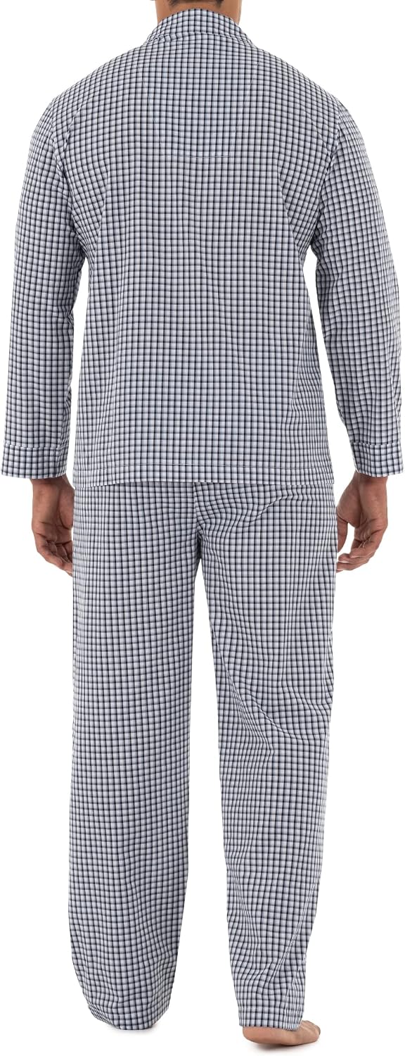 Fruit of the Loom Men's Long Sleeve Broadcloth Pajama Set