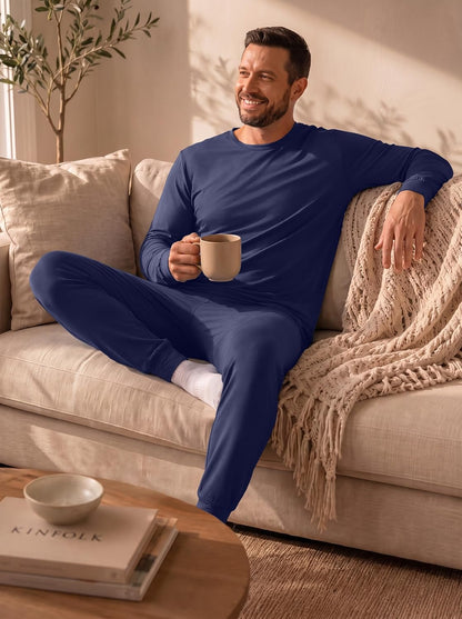 PrinStory Pajamas Set for Men & Women Long Sleeve Soft Sleepwear S-2XL