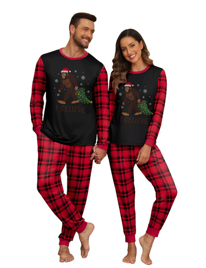 PrinStory Pajamas Set for Men & Women Long Sleeve Soft Sleepwear S-2XL