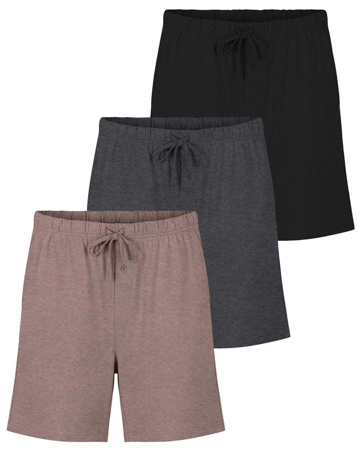 3 Pack Men's Pajama Shorts Sleep Lounge Cotton Sleepwear PJ Bottoms Pockets