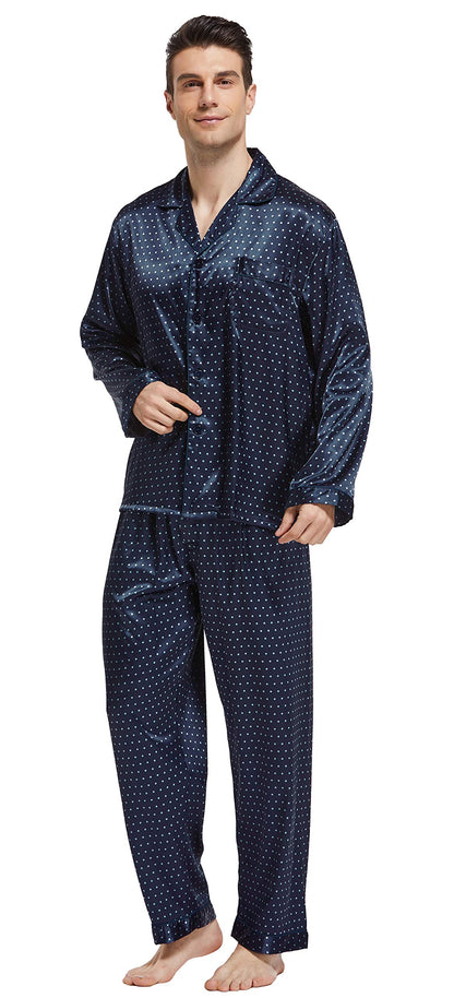 TONY & CANDICE Men's Classic Satin Pajama Set Sleepwear