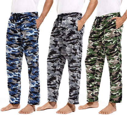 DG Hill 1Pack or 3Pack Mens PJ Pajama Pants Bottoms Fleece Lounge Pants Sleepwear Plaid PJs with Pockets Microfleece