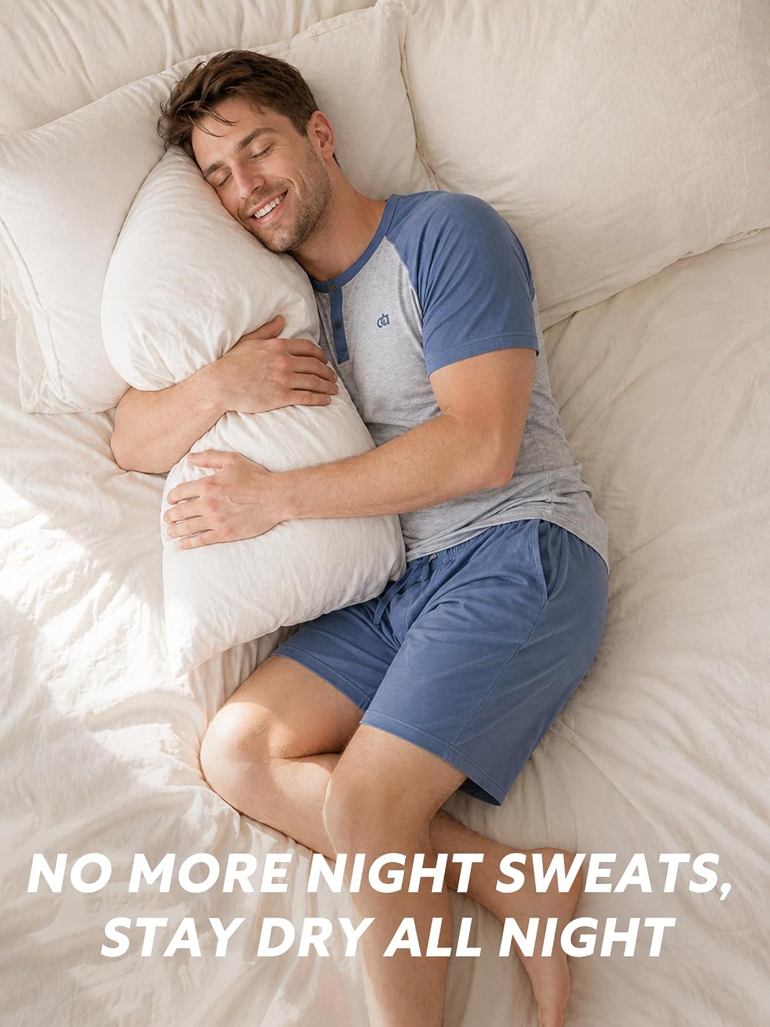 DAVID ARCHY Men's Bamboo Rayon Cooling Pajama Set, T-Shirt and Shorts
