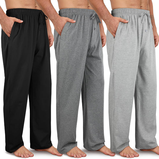Men's Cotton Pajama Pants Soft Pjs Bottoms Lounge Sleepwear
