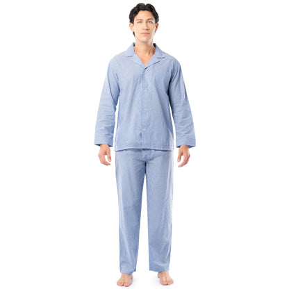Fruit of the Loom Men's Long Sleeve Broadcloth Pajama Set