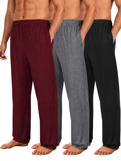 3 Pack Mens Pajama Pants Ultra Soft Comfy Loungewear Sleepwear