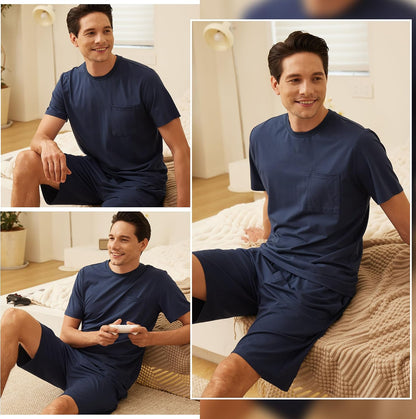 BAMBOO COOL Mens Pajama Set Lightweight Sleepwear Pjs