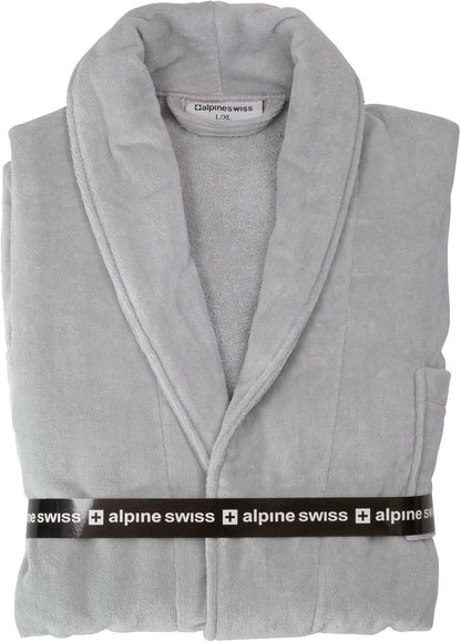Alpine Swiss Pure Cotton Mens Terry Cloth Bathrobe Super Absorbent Spa Robe