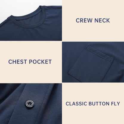 BAMBOO COOL Mens Pajama Set Lightweight Sleepwear Pjs