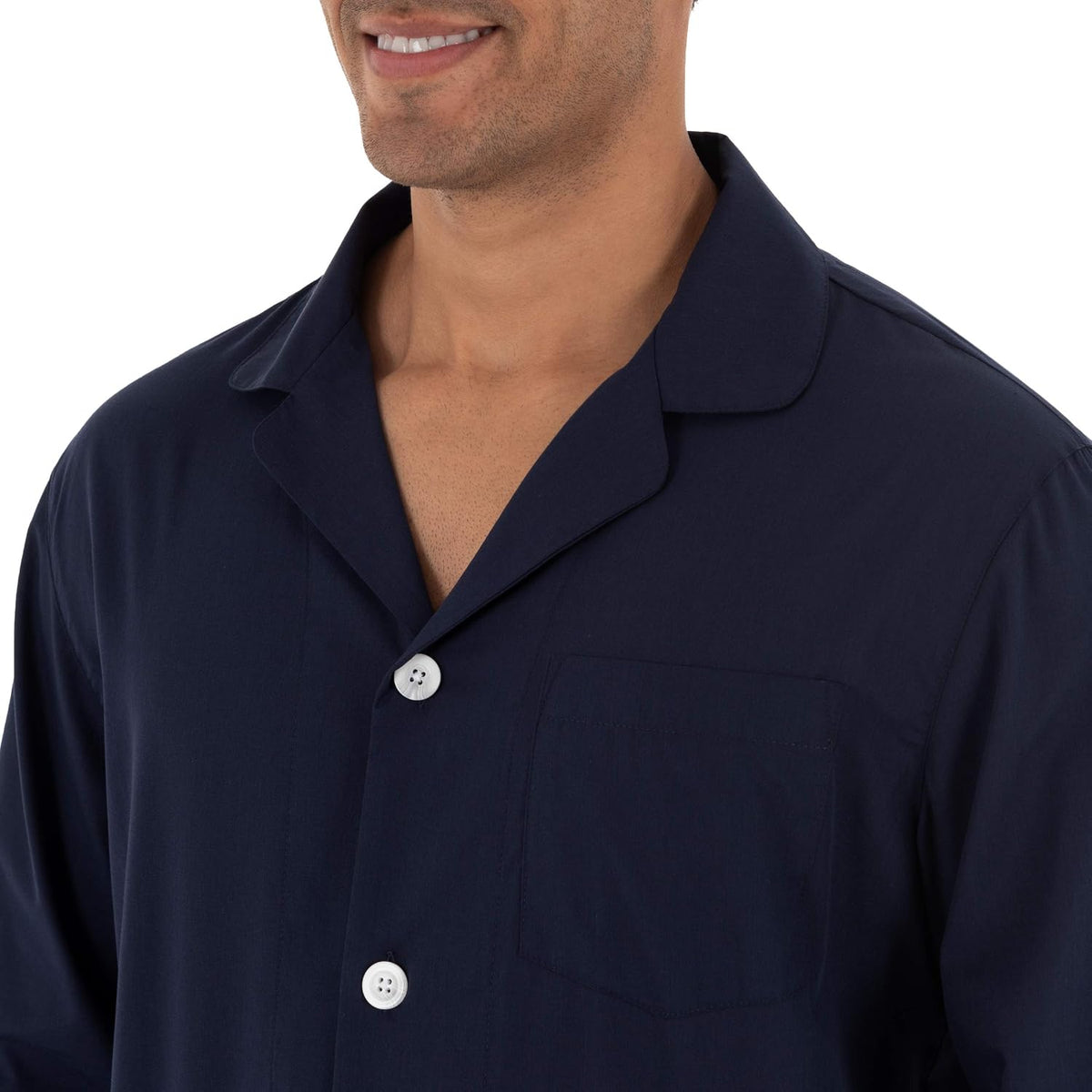 Fruit of the Loom Men's Long Sleeve Broadcloth Pajama Set