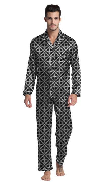 TONY & CANDICE Men's Classic Satin Pajama Set Sleepwear