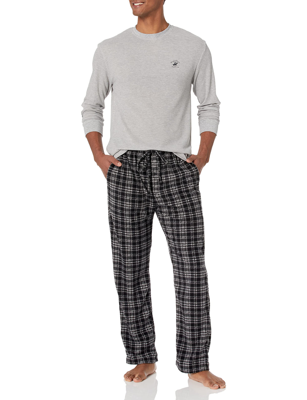 Beverly Hills Polo Club Men's Beverly Hills Polo Polar Fleece Set W/Ls Thermal Top