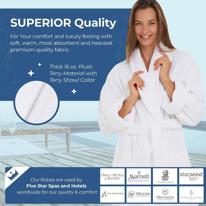 Monarch Terry Shawl Collar Unisex Bathrobe