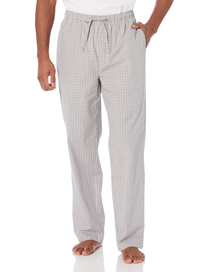 Amazon Essentials Men's Cotton Poplin Straight-Fit Pajama Pants with Pockets, Elastic Waist, Drawstring