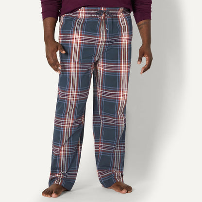 Amazon Essentials Men's Cotton Poplin Straight-Fit Pajama Pants with Pockets, Elastic Waist, Drawstring