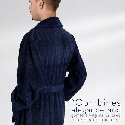 American Soft Linen Men’s 100% Cotton Terry Bathrobe – Soft, Absorbent, Quick Dry Turkish Robe for Men