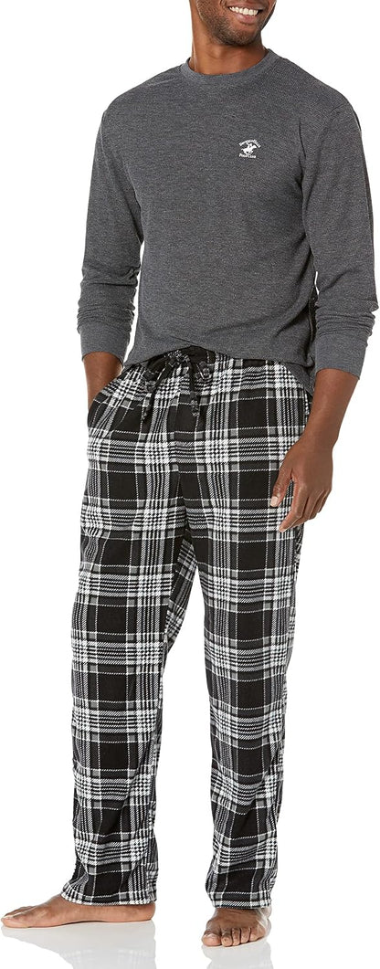Beverly Hills Polo Club Men's Beverly Hills Polo Polar Fleece Set W/Ls Thermal Top