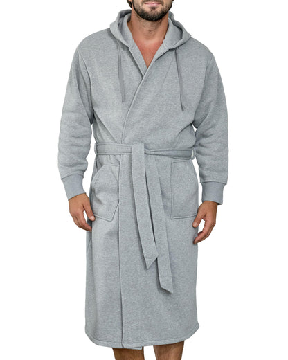 Alexander Del Rossa Men's Long Sleeve Hooded Sweatshirt Robe, Mens Bathrobe