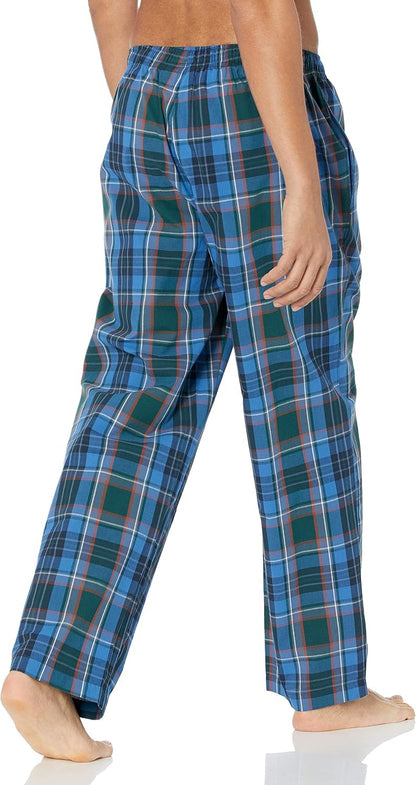Amazon Essentials Men's Cotton Poplin Straight-Fit Pajama Pants with Pockets, Elastic Waist, Drawstring