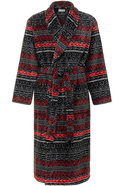 Men's Long Sleeve Lightweight Fleece Robe with Pockets, Bathrobe