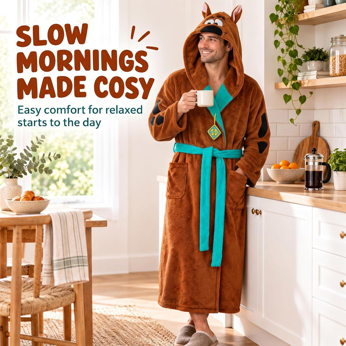 Get Trend Scooby-Doo | McDonald's Hooded Plush Fleece Robe for Men, Women