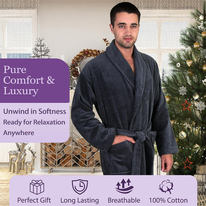 TowelSelections Men's Cotton Robe, Terry Cloth Luxury Spa Bathrobe