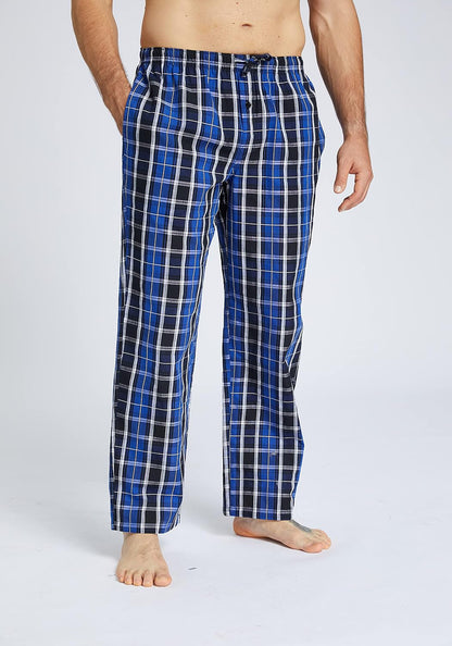 JupiterSecret Mens Pajama Pants Set Cotton Lightweight Plaid Sleep & Lounge 3-Pack PJ Bottoms with Pockets and Button Fly