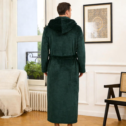 U2SKIIN Mens Robe with Hood, Full Length Thick Plush Big & Tall Bathrobe