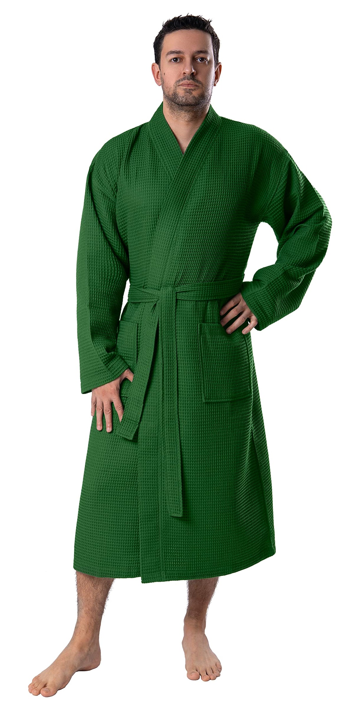 BAGNO MILANO 100% Turkish Cotton Waffle Men's Bathrobe, Soft Spa & Hotel