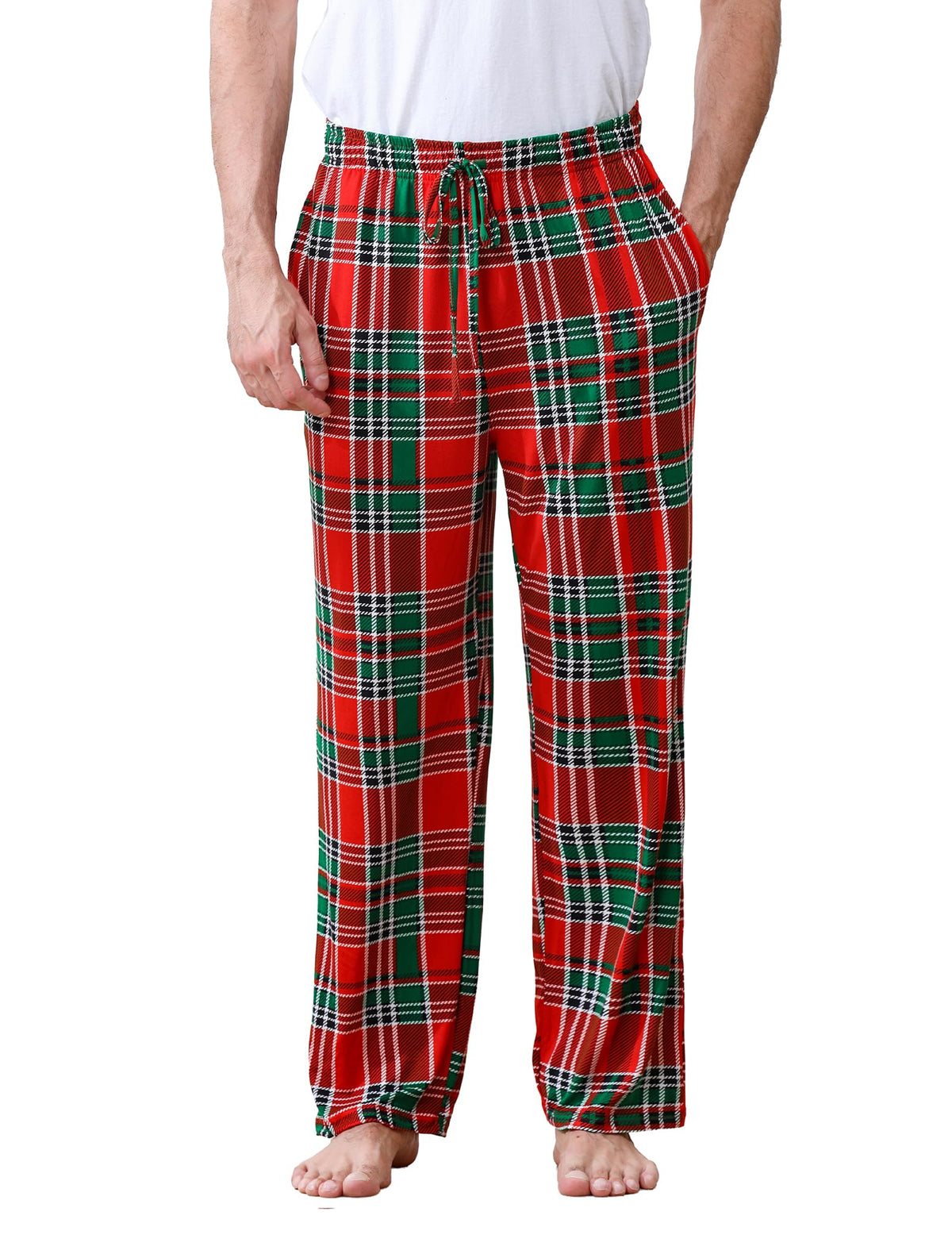 DITOK Men's Lightweight Pajama Pants Soft Lounge Sleep Joggers Adjustable Drawstring & Pockets All-Season Sleepwear