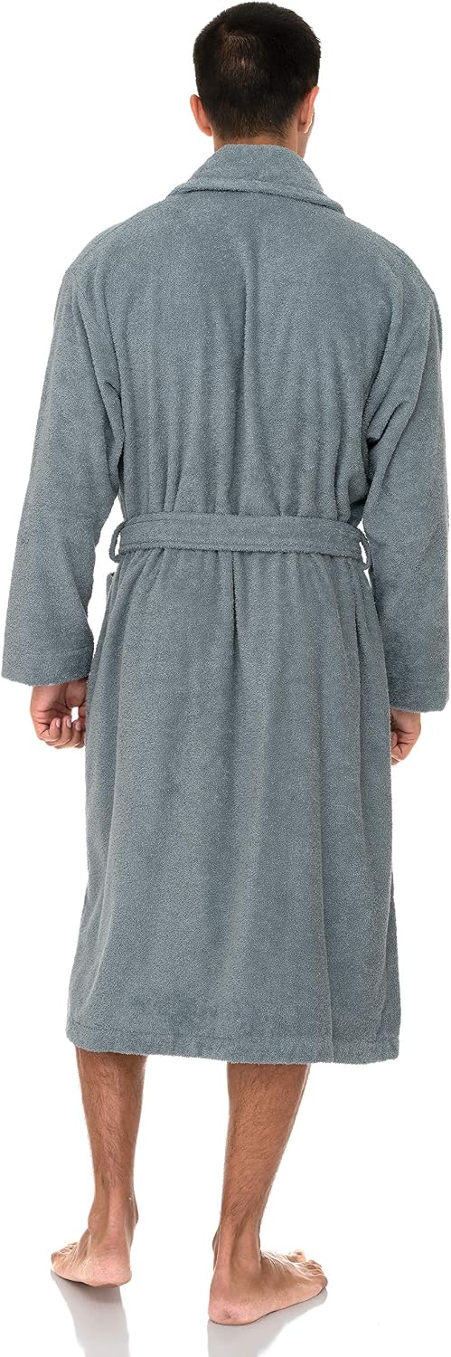 TowelSelections Mens Robe 100% Cotton Terry Cloth Towel Bathrobe Luxury Soft Shawl Bath Robe for Men