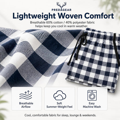 Mens Pajama Pants 3-Pack Ultra-Soft Cotton Sleep & Lounge Bottoms with Pockets Elastic Waist