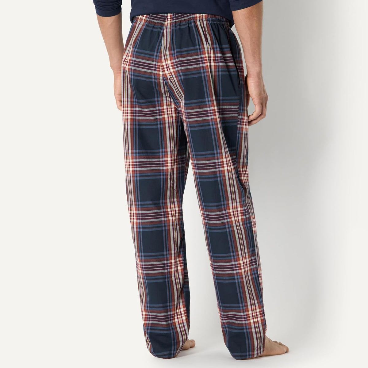 Amazon Essentials Men's Cotton Poplin Straight-Fit Pajama Pants with Pockets, Elastic Waist, Drawstring