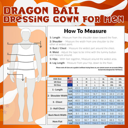 Dragon Ball Z Fleece Robe for Men, Teens, Warm Bathrobe, Cozy Robe Plush House Coat, Goku Anime Gifts for Men