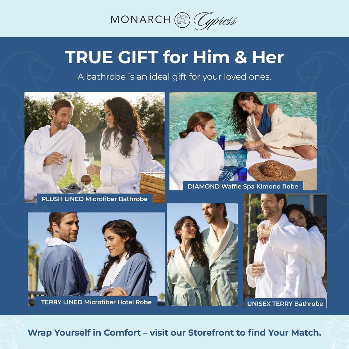 Monarch Terry Shawl Collar Unisex Bathrobe