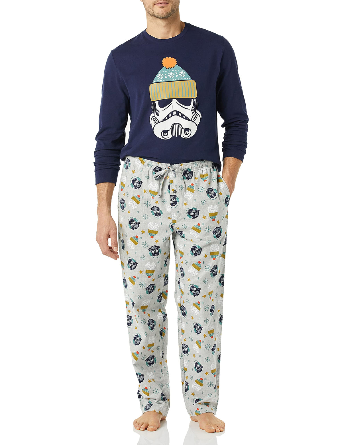 Amazon Essentials Disney | Marvel | Star Wars Men's Soft & Comfortable Flannel Pajama Sleep Sets